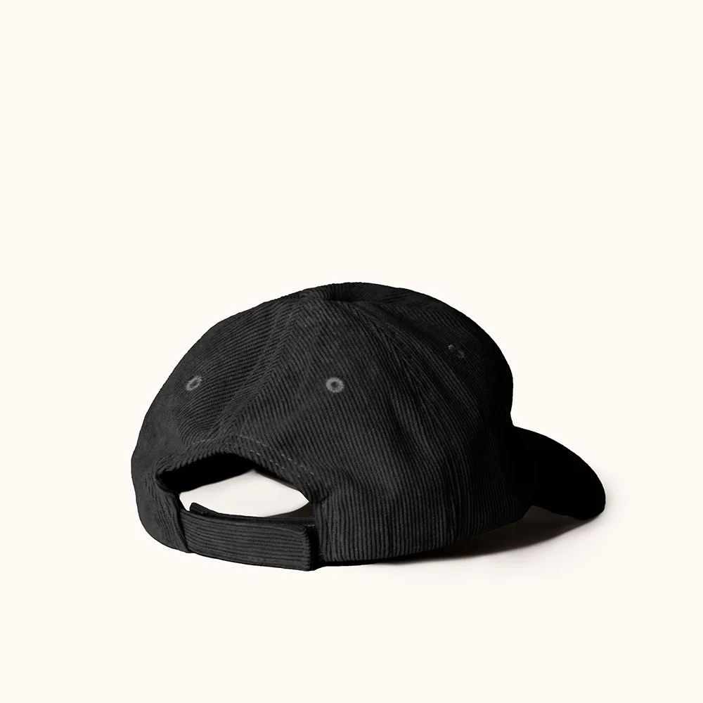 Black Corduroy Cap - Image 3